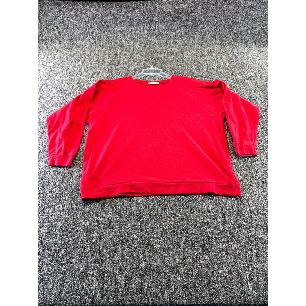 Zenana Sweatshirt Womens XL Red Cotton Crew Neck Raglan Sleeve Casual Streetwear